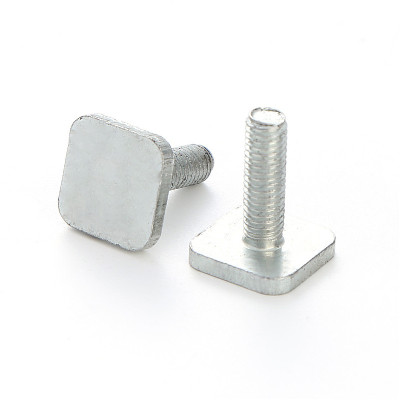 Tornillo de cabeza cuadrada de giro de rosca completa pulida plana