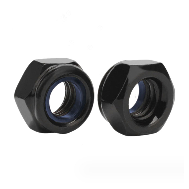 Itim na hexagon thread sa loob ng lock nut
